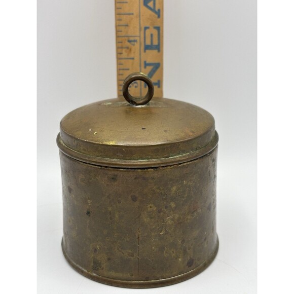 Vintage Brass Humidor Or Match Safe. Heco A Mano Chile Which Means Handmade - Picture 12 of 14